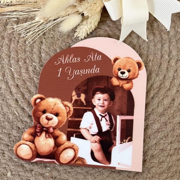 Ayıcık Konsept Fotoğraflı Ahşap Magnet