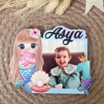 Denizkızı Konsept Fotoğraflı Ahşap Magnet