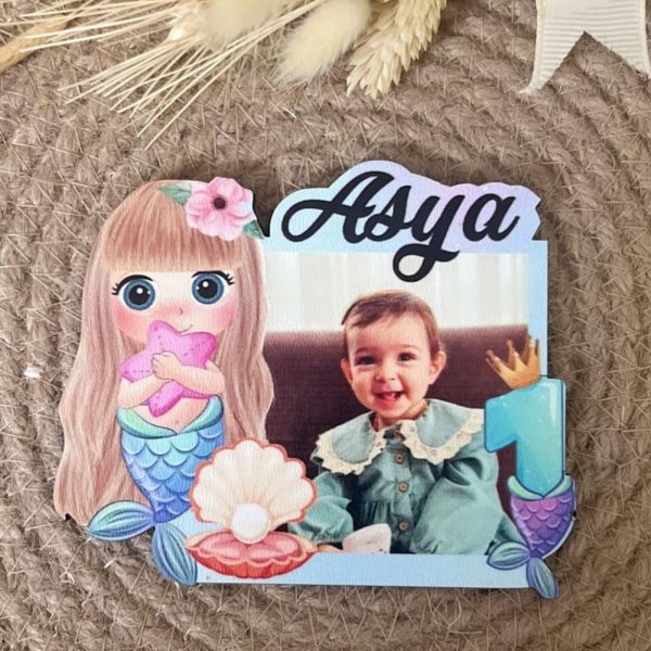 Denizkızı Konsept Fotoğraflı Ahşap Magnet