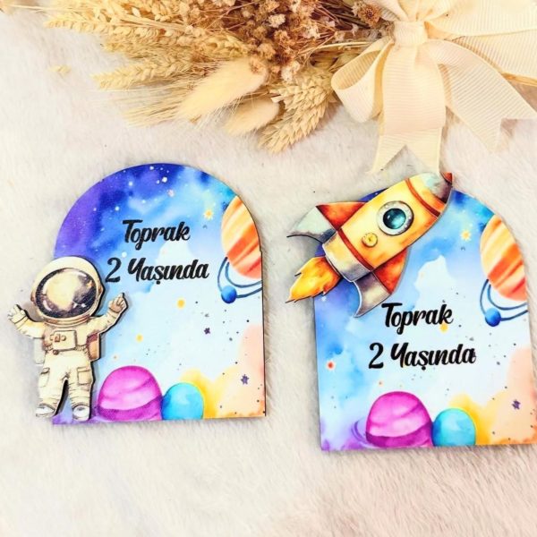 Uzay Konsept Ahşap Magnet
