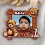 Ayıcık Konsept Fotoğraflı Ahşap Magnet