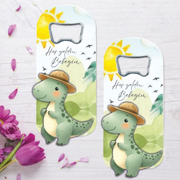 Dinazor Temalı Ahşap Kabartmalı Açacak Magnet