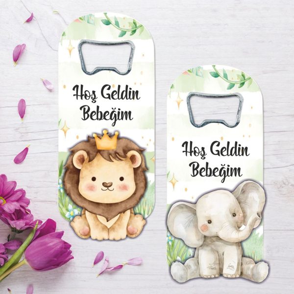 Safari Temalı Ahşap Kabartmalı Açacak Magnet