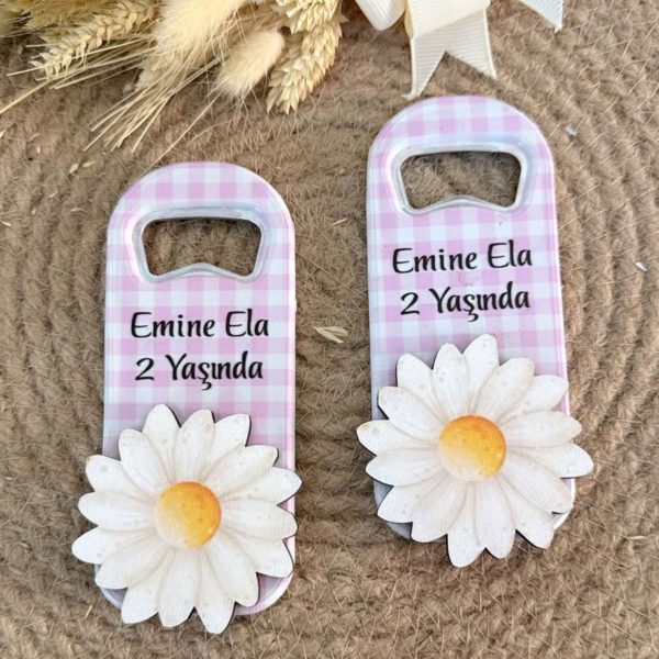 Papatya Konsept Ahşap Kabartmalı Açacak Magnet