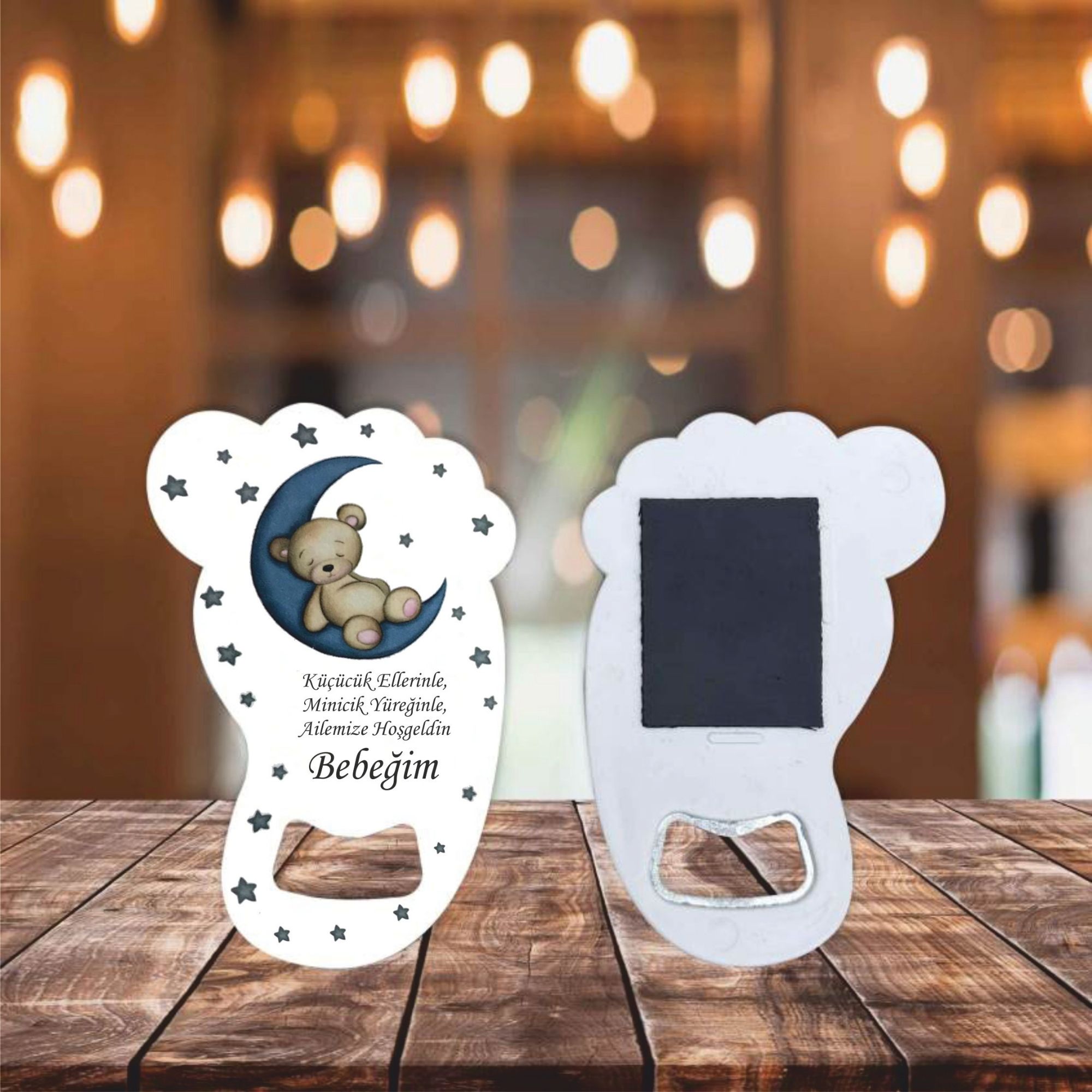 bebek-ayak-acacak-6 Ayıcık Desenli Ayak Açacak Magnet (ac402) - Görsel 1