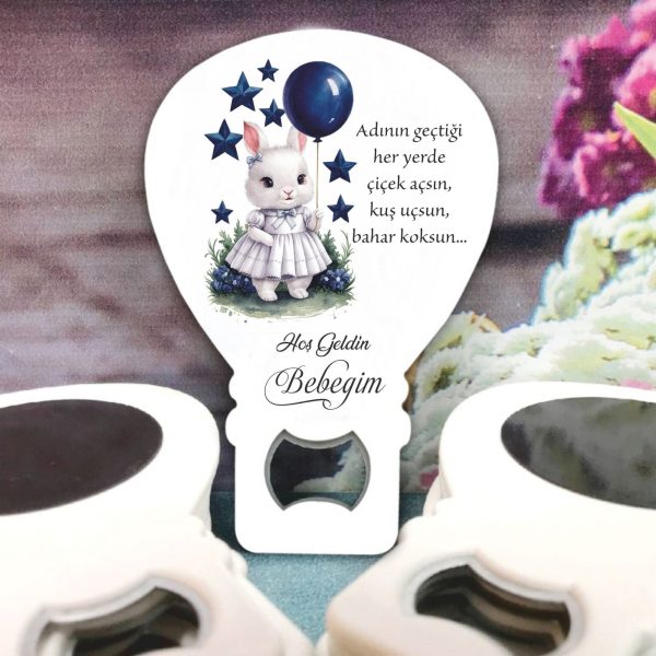Tavşan Desenli Bebek Balon Açacak