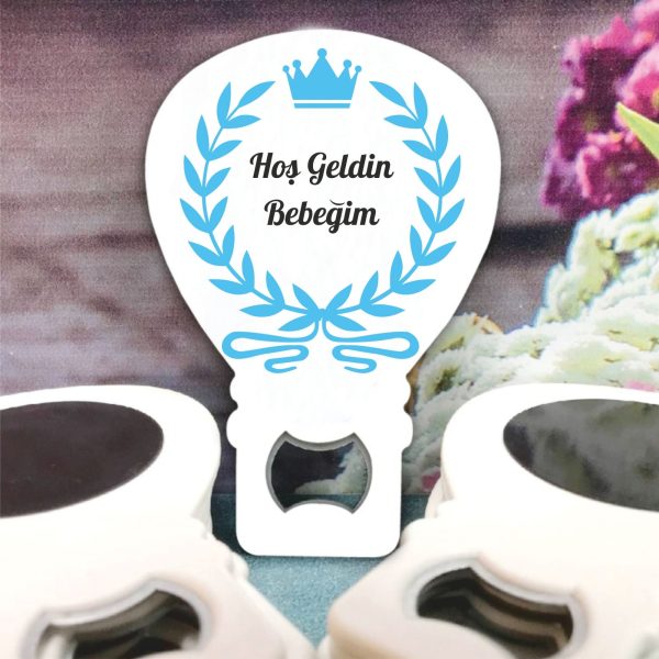 Taçlı Çelenk Desenli Bebek Balon Açacak
