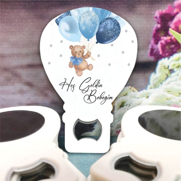 Mavi Balonlu Ayıcık Bebek Balon Açacak