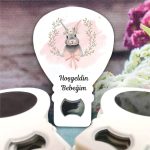 Pembe Tavşan Desenli Bebek Balon Açacak