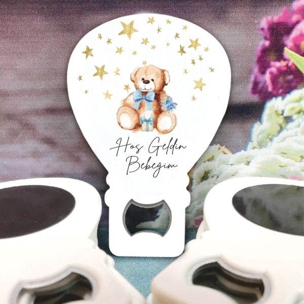 Yıldızlı Ayı Desenli Bebek Balon Açacak