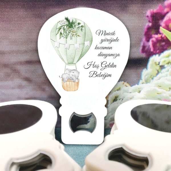 Yeşil Fil Desenli Bebek Balon Açacak