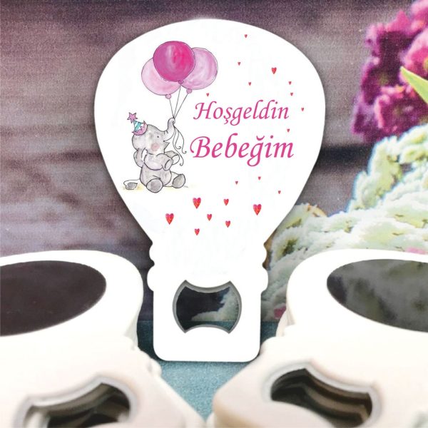 Pembe Balonlu Fil Konsept Bebek Balon Açacak