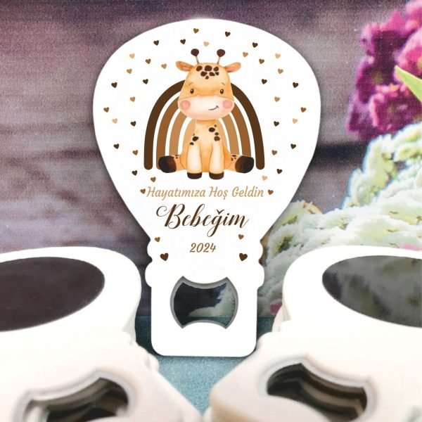 Zürafa Desenli Balon Açacak Magnet (ac409)