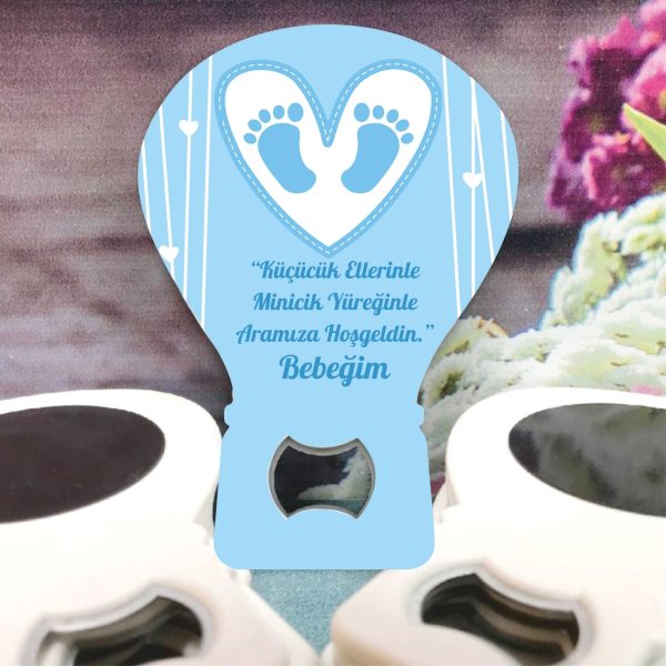 Mavi Ayak izi Desenli Bebek Balon Açacak