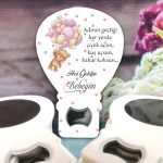 Pembe Balonlu Ayıcık Konsept Bebek Balon Açacak