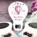 Pembe Uçan Balon Figürlü Bebek Balon Açacak