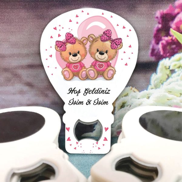 İkiz Bebek Ayıcık Konsept Bebek Balon Açacak