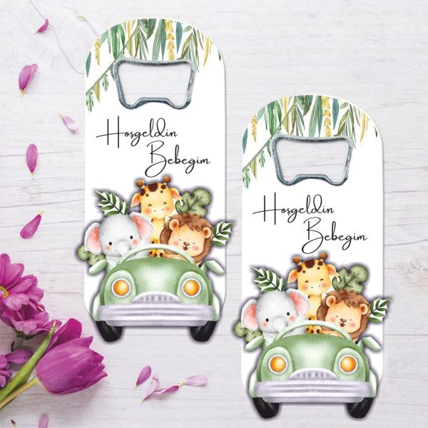 Safari Temalı Ahşap Kabartmalı Açacak Magnet