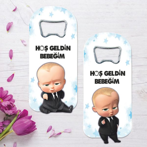 Patron Bebek Temalı Ahşap Kabartmalı Açacak Magnet