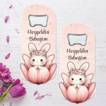 Tavşan Temalı Ahşap Kabartmalı Açacak Magnet