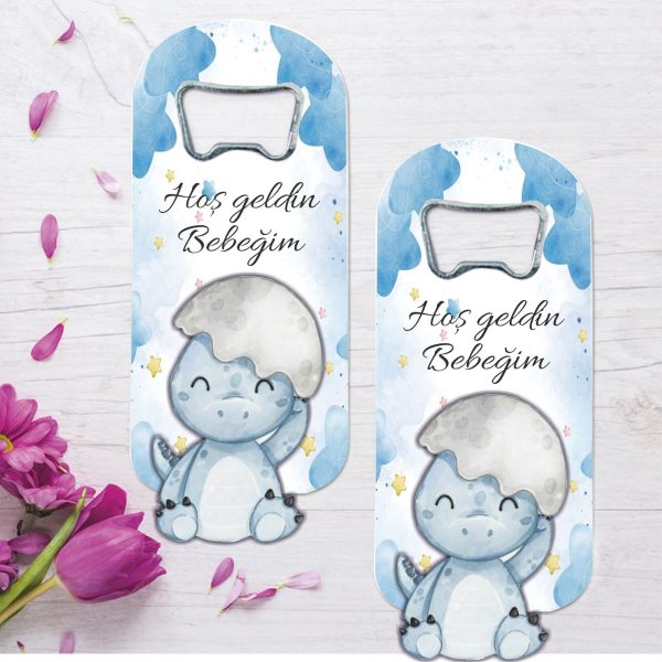 Dinazor Temalı Ahşap Kabartmalı Açacak Magnet