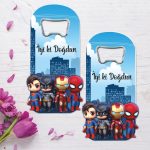 Avengers Temalı Ahşap Kabartmalı Açacak Magnet