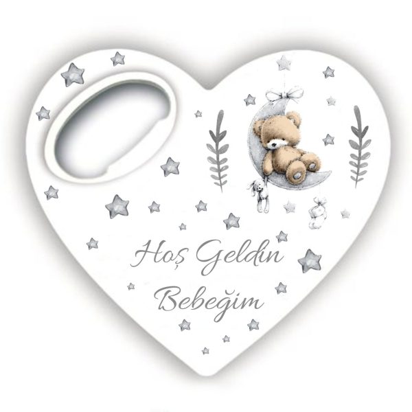 Ayıcık Desenli Bebek Kalp Açacak (ac230)