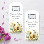 Ayçiçeği desenli nişan nikah söz hediyelik açacak magnet
