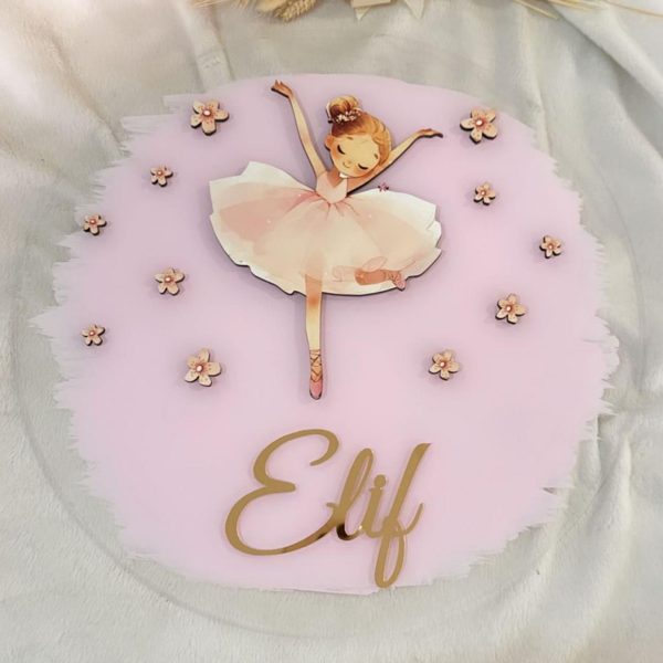 Balerin Desenli Pleksi Kapı Süsü