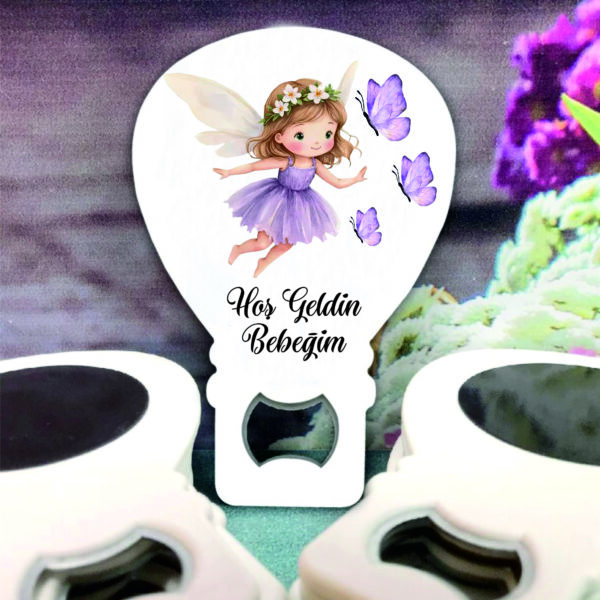 Lila Renk Peri Temalı Bebek Balon Açacak