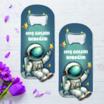 Uzay Konsept Ahşap Kabartmalı Açacak Magnet