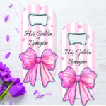 Fiyonk Desenli Ahşap Kabartmalı Açacak Magnet