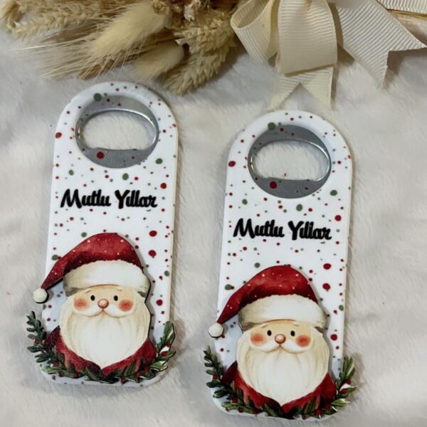 Yılbaşı Konsept Ahşap Kabartmalı Açacak Magnet