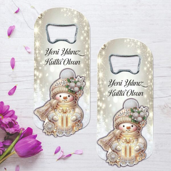Yılbaşı - Yeniyıl Konsept Ahşap Kabartmalı Açacak Magnet