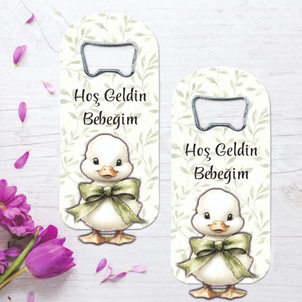 Ördek Temalı Ahşap Kabartmalı Açacak Magnet