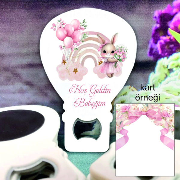 Gökkuşağı Tavşan Temalı Bebek Balon Açacak