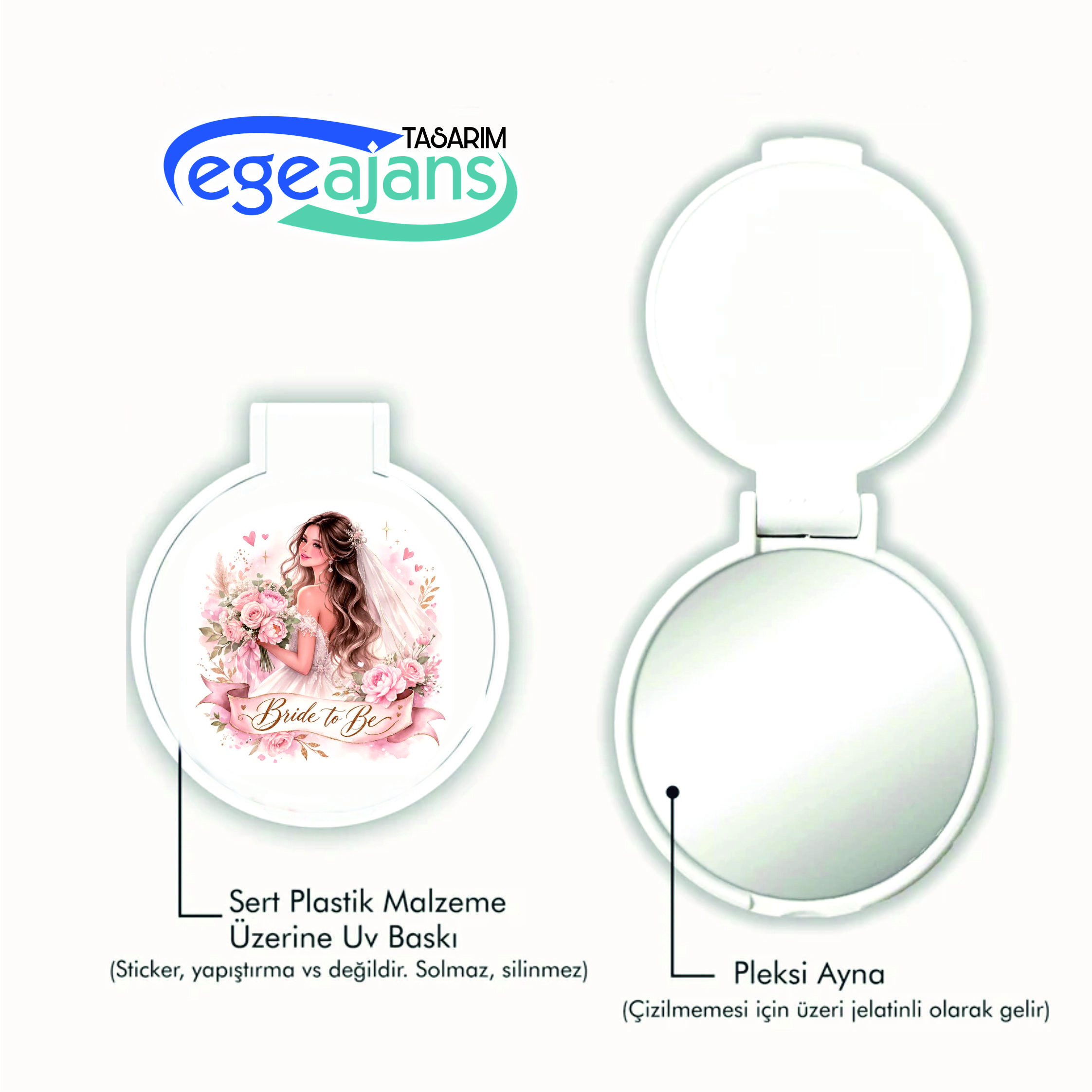20.05.2026-2 bride party, bekarlığa veda hediyelik cep aynası - Görsel 1